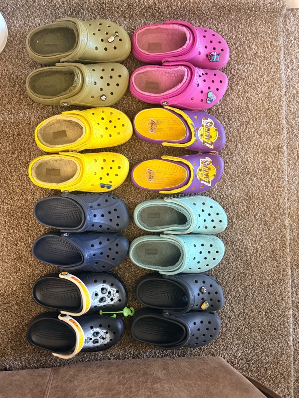 CROCS Kids Slip-On Clogs in Olive, Pink, Yellow, Purple, Navy, Mint, Black